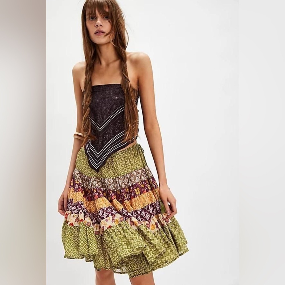 Free People Many Layers Printed Skirt NWT
